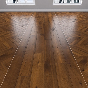 Oak Parquet: Herringbone, Linear & Chevron 3D model image 1 