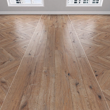 Oak Parquet: Herringbone, Linear & Chevron 3D model image 1 