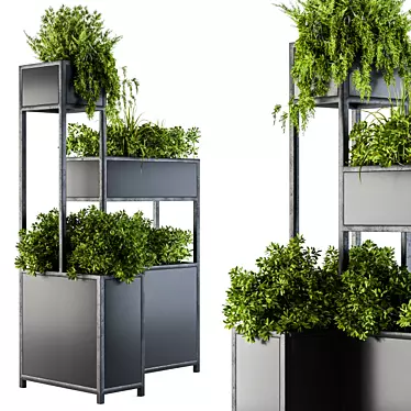 Stylish Black Box Plant Stand 3D model image 1 