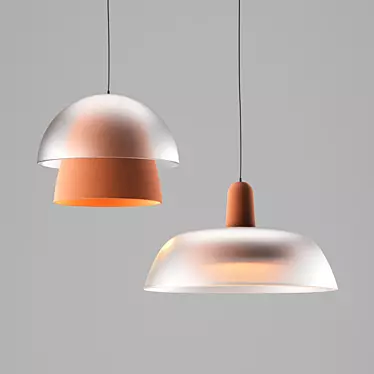 Elegant Terracotta Pendant Lamps 3D model image 1 