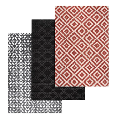 High-Quality Carpet Set with 3 Variants 3D model image 1 