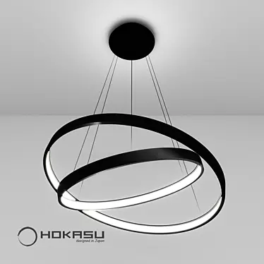 Sleek Design Pendant Lamp ULIGHT Haloin (2 Rings) 3D model image 1 