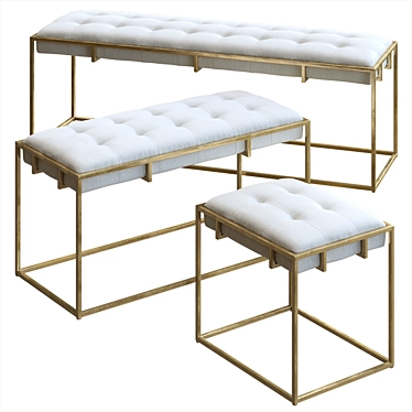 Kellen Upholstered Bench: Modern Design, Versatile Sizes 3D model image 1 