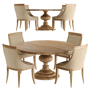 Magnolia Table & Florence Chair Combo 3D model image 1 