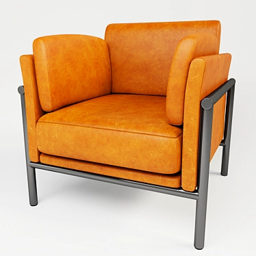Sleek Leather Armchair 3D model image 1 