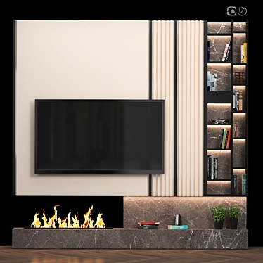 Modular TV Wall with High-Quality Textures | 3Ds Max, FBX 3D model image 1 