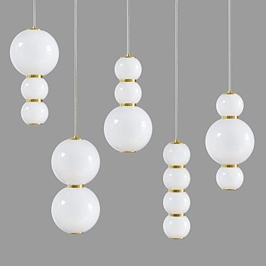 Luxe Luminaires: LED Ball Pendant Lights 3D model image 1 