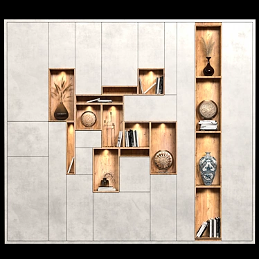 Elegant Ornamented Wardrobe 3D model image 1 