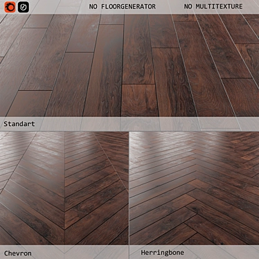 Versatile Laminate Flooring: 3 Layouts, Editable Poly, Large Planes, Stylish Tiles 3D model image 1 