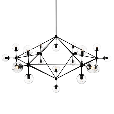 Amber Chandelier: Stylish Designer Lighting 3D model image 1 