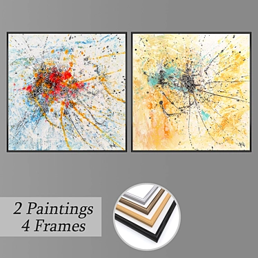 Abstract Wall Art Set 3D model image 1 