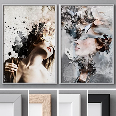 Modern Abstract Photo Frames Set 3D model image 1 