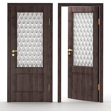 Title: Sherman Anthracite Glazed Interior Door 3D model image 1 