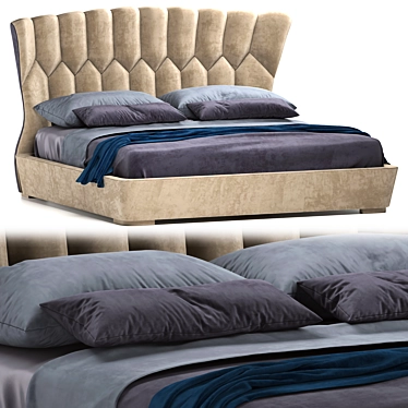  Mollie Bed: Sleek and Stylish Slumber 3D model image 1 