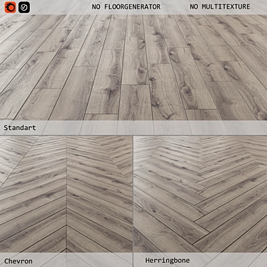 Versatile Laminate Flooring: 3 Designs & Multiple Tile Options 3D model image 1 
