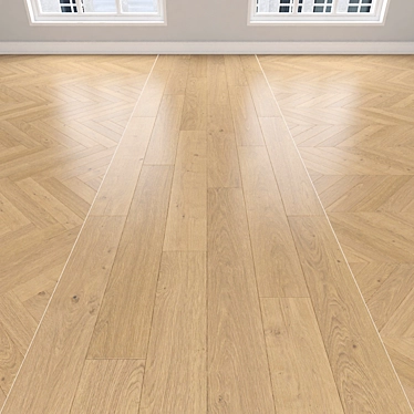 Versatile Parquet Oak: Herringbone, Linear, Chevron 3D model image 1 