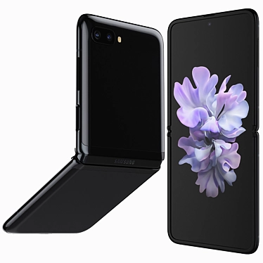 Sleek Samsung Galaxy Z Flip Black 3D model image 1 