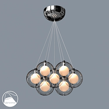 Trendy Bubbles: Modern Chandelier 3D model image 1 