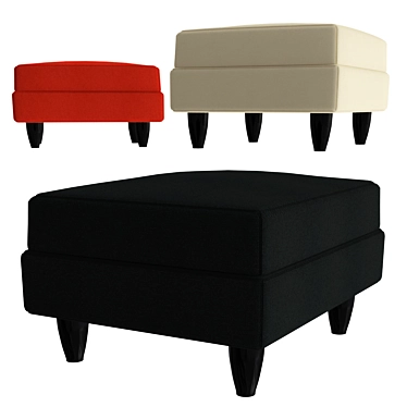 Stylish Grey Footstool for Ultimate Comfort 3D model image 1 