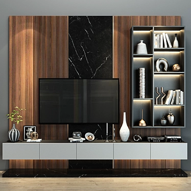 Contemporary TV Shelf 0211 3D model image 1 