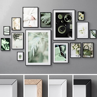 Stylish Photo Frames Set 3D model image 1 