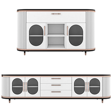 Modern Sideboards in 2 Sizes 3D model image 1 