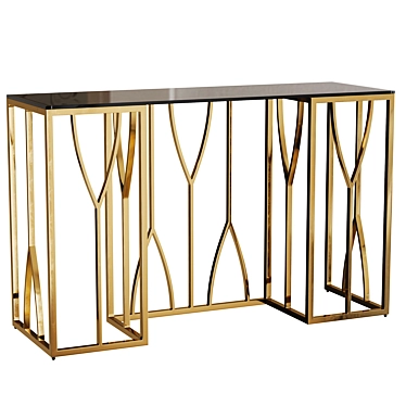 Title: Gold Glass Console Table 3D model image 1 