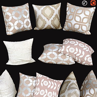 Elegant Sofa Cushions 3D model image 1 