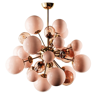 Blush Pink Murano Glass Sputnik Chandelier 3D model image 1 