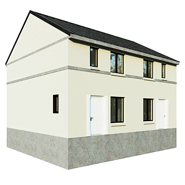Modern Symmetrical House 3D model image 1 