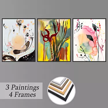 Elegant Wall Art Set with Multiple Frames 3D model image 1 