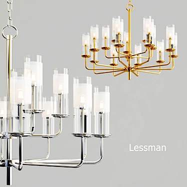 Title: Elegant Tiered Chandelier - Lessman 15 3D model image 1 