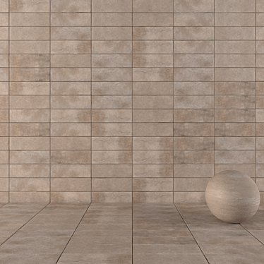 Concrete Suite Gray Wall Tiles: Multi-Texture Set 3D model image 1 