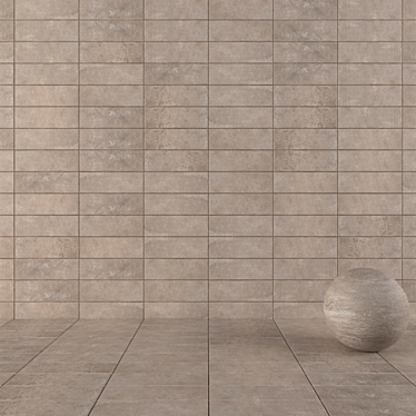 Concrete Suite Gray Wall Tiles 3D model image 1 