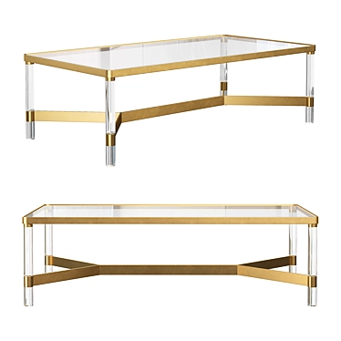 Sleek Lucite Coffee Table by Anthropologie 3D model image 1 