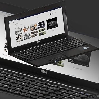 MSI CX61: High-Performance Laptop 3D model image 1 