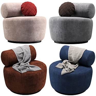 Modern Minimalist Sinclair Lounge Chair 3D model image 1 