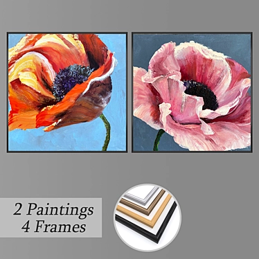 Modern Art Set with Multiple Frames 3D model image 1 