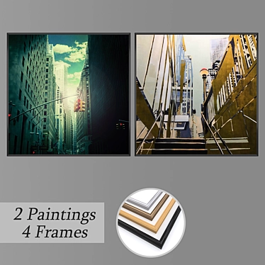 Mixed Media Wall Art Set 3D model image 1 