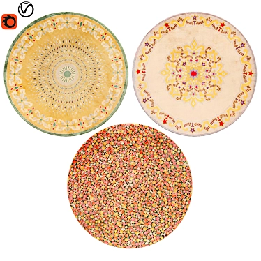 2m Round Rugs - Limited Stock 3D model image 1 