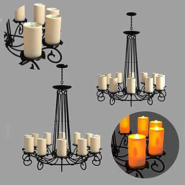 Classic Elegance: Napoli Chandelier 3D model image 1 