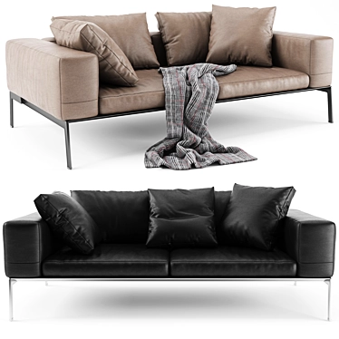 Flexform Lifesteel 2-Seater Sofa 3D model image 1 