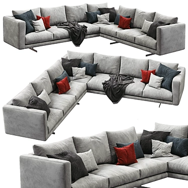 Modern Berto Dee Dee Sectional 3D model image 1 