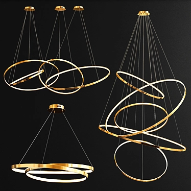 Glimmering Ring Chandelier Collection 3D model image 1 