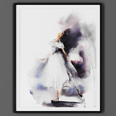 Sleek Black Framed Art 3D model image 1 