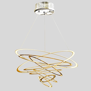 Golden Loop Pendant Light - Stylish and Contemporary 3D model image 1 