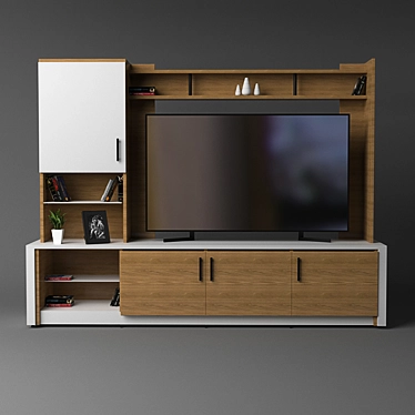 Title: Modern TV Wall Set 3D model image 1 