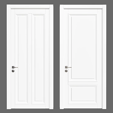 Sleek 35-Inch Interior Door 3D model image 1 