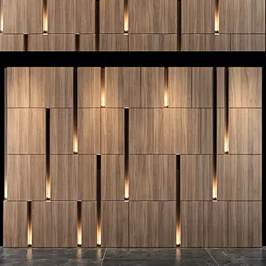 Decorative Wood Wall Panel 3D model image 1 