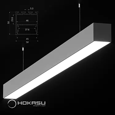 Sleek Linear Pendant Light 3D model image 1 